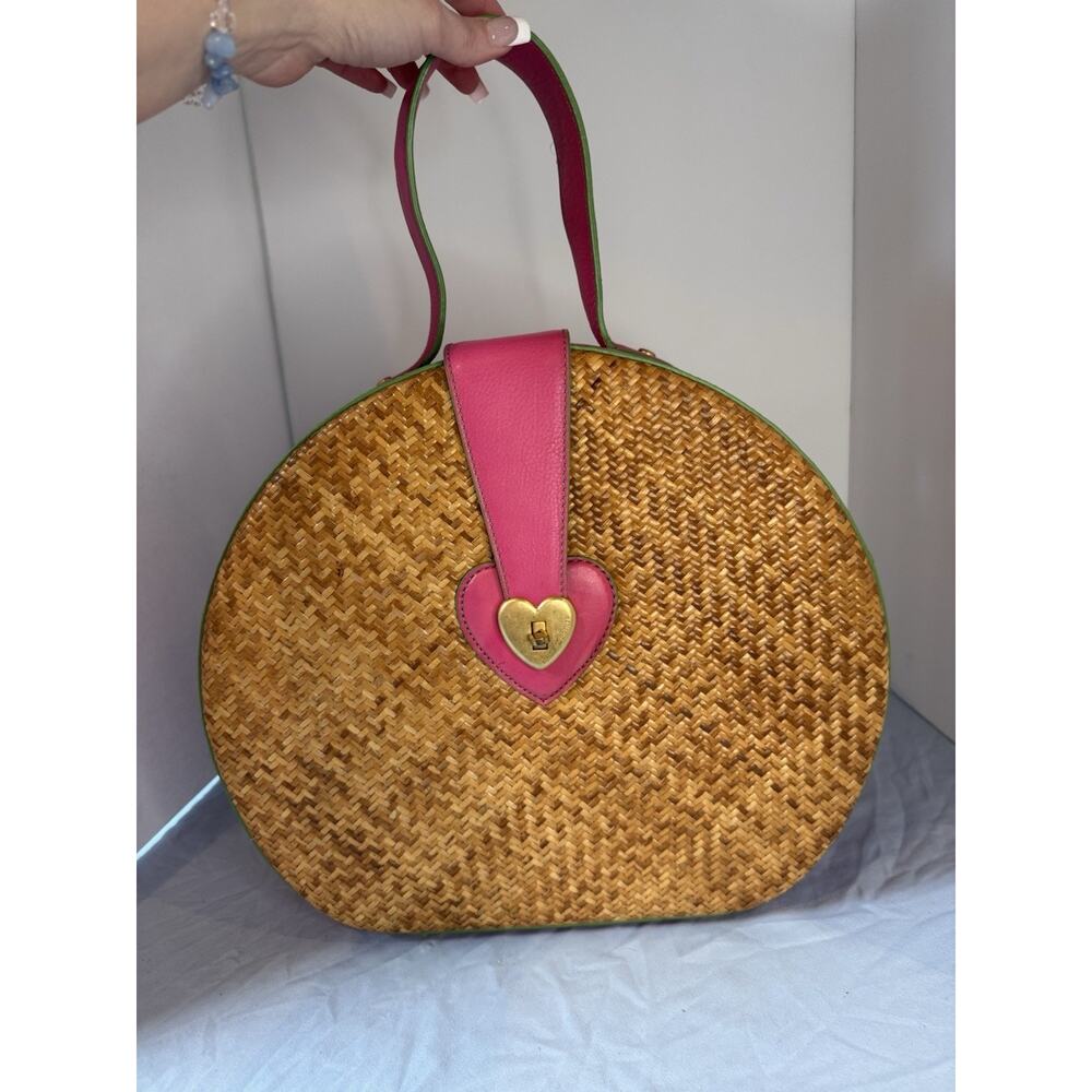 Vintage Juicy Couture Handbag Woven Straw Wicker‎ Style Purse Pink 90s Y2k RARE!